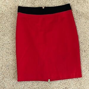 Trina Turk Black/Red Zip Up Back Skirt